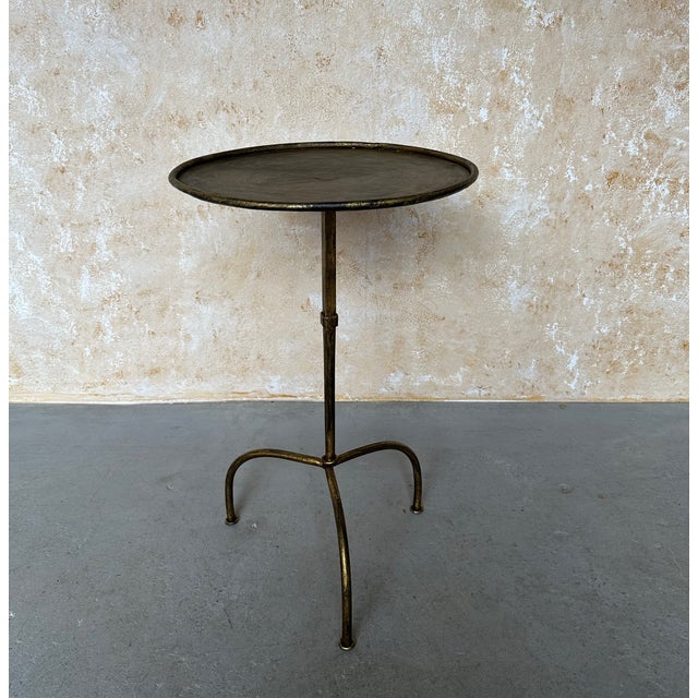 Pair of Spanish Iron Drinks Tables With Arched Tripod Bases For Sale - Image 4 of 12