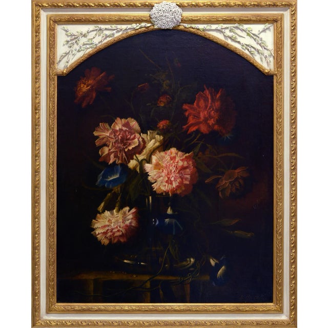 Still Life with Flowers, 17th Century, Oil on Canvas, Framed For Sale - Image 8 of 8