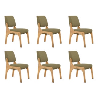 Arches II Dining Chairs in Oak and Bouclé from Insidherland, Set of 6 For Sale