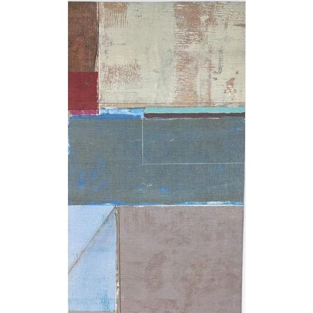 2010s Large Mid-Century Modern Style Geometric Abstract Canvas Wall Art For Sale - Image 5 of 8