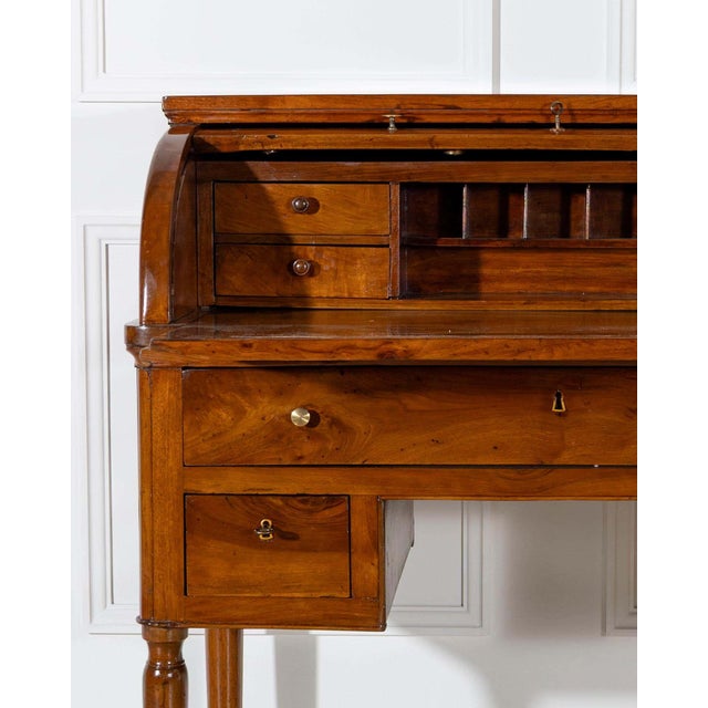 19th-Century Italian Charles X Walnut Cylinder Desk For Sale In Atlanta - Image 6 of 12