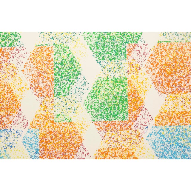 Abstract 1970s Dominik Rehban, Multicolor Hexagons, Screenprint, Signed For Sale - Image 3 of 5