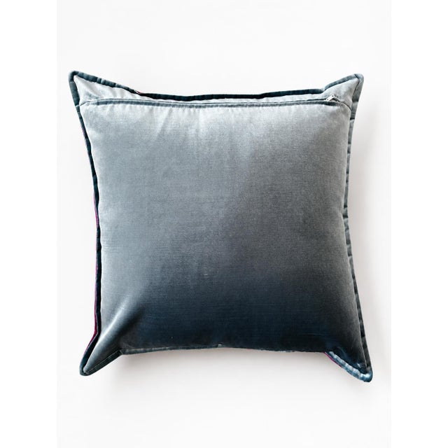 Contemporary Pair of 24” Custom Designer Striped Velvet Throw Pillows For Sale - Image 3 of 5