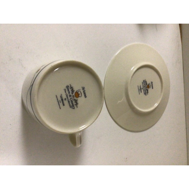 American 1980s Gorham Ariana Cups & Saucers - Set of 6 For Sale - Image 3 of 4