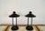 Pair of vintage 1980's post modern table lamps for sale. They are both in excellent condition, and have a great saucer...