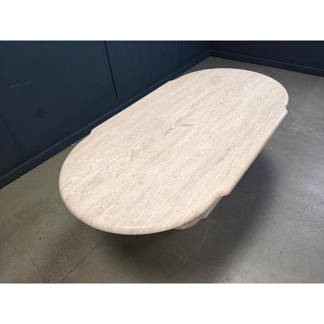Vintage Travertine Oval Dining Table, 1970s For Sale - Image 6 of 15
