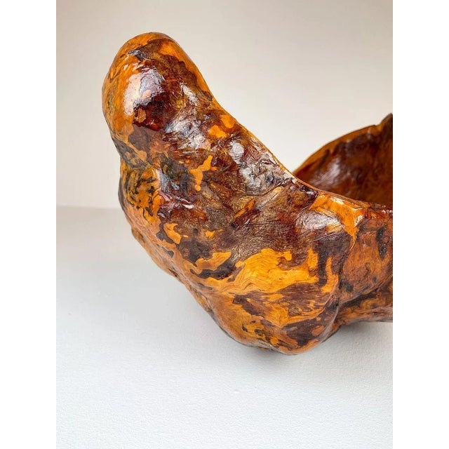 Large Swedish Folk Art Organic Burl Bowl, 1960s For Sale - Image 11 of 16