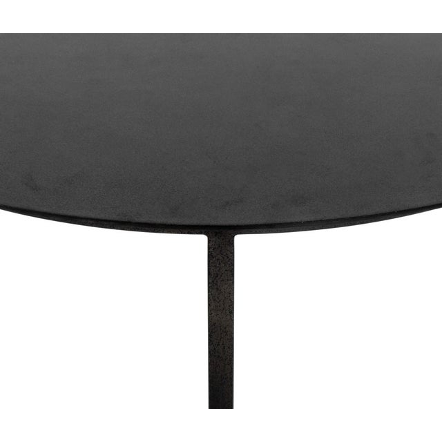 Minimalist Black Metal Demilune Tables, Pair For Sale In New York - Image 6 of 6