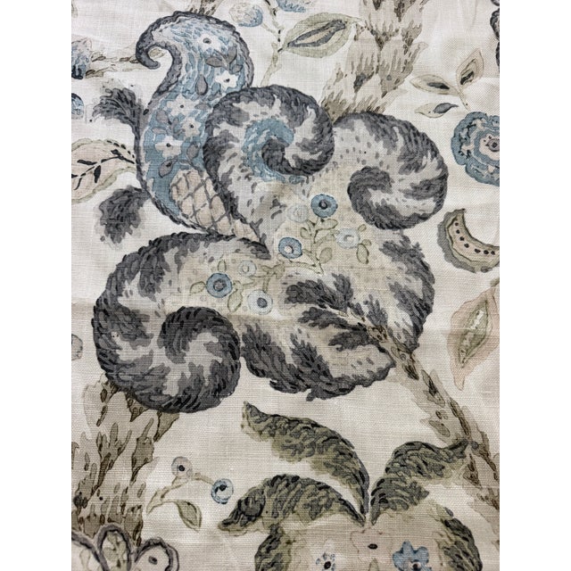 The House of Scalamandre Scalamandre Fabric Sc 000216603-Cumbria Hand Block Print-Smoke on Ivory 1 7/8 Yards For Sale - Image 4 of 4