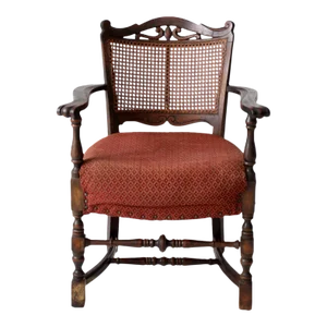 Antique Louis Xlll Style Armchair With Cane Back