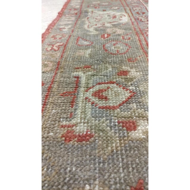 Vintage Oushak Handmade Oriental Pale Caramel, Coral Taupe & Gray Rug For Sale - Image 12 of 12