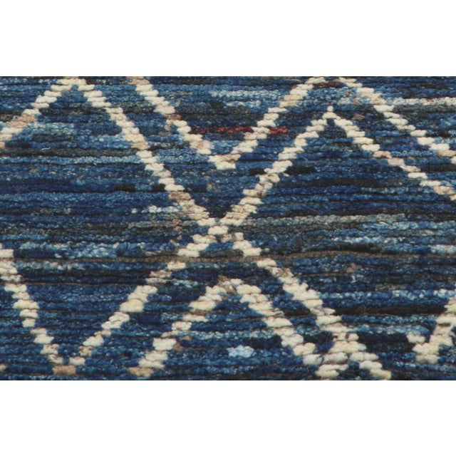 Blue Moroccan Short Pile Rug - 05'08 X 8'10 For Sale In Dallas - Image 6 of 10