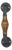 Hand-Forged Wrought Iron Door Pull (Wood Grip & Gold Patina) Deep Curved Entry Hardware For Sale