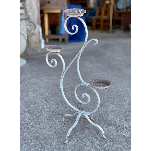 Victorian Antique Victorian Wrought Iron Outdoor Garden Plant Stand For Sale - Image 3 of 11