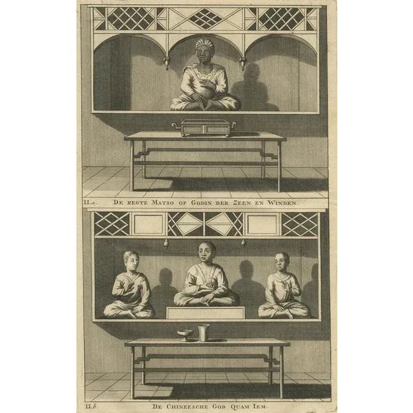 Valentijn, Chinese Temple and Chinese Deity Calamija, 1726, Paper For Sale - Image 4 of 5