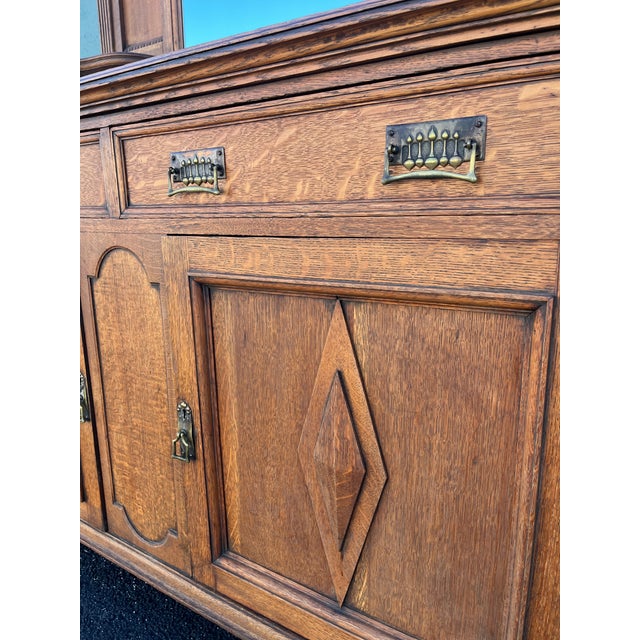 Antique Arts and Crafts Quartersawn Oak Sideboard Buffet For Sale - Image 6 of 12