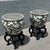 Mid 20th Century Vintage Chinese Hand Painted Floor Vases/Fish Bowls on Wooden Stands - A Pair For Sale - Image 5 of 9