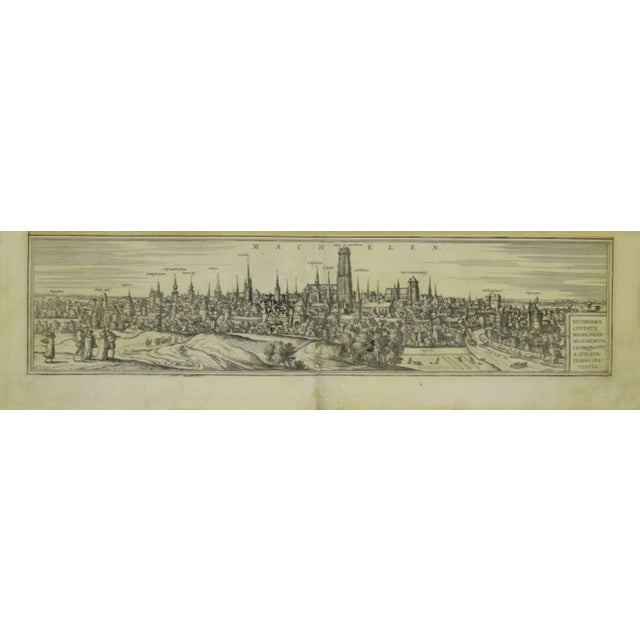 This Mechelen is an original etching realized by George Braun and Franz Hogenberg, as part of the famous ''Civitates Orbis...