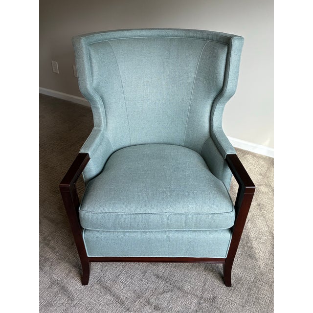 Wood Pair of Late 20th Century Bill Sofield for Baker Manor Walnut Wing Lounge Chairs For Sale - Image 7 of 10