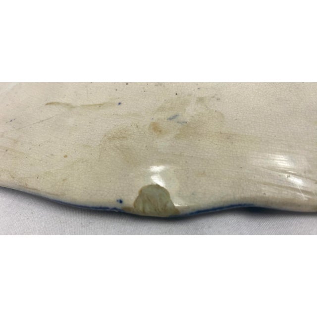 Antique Blue Willow Serving Platter With a Unique Scalloped Edge From England - Circa 19th Century For Sale - Image 11 of 12