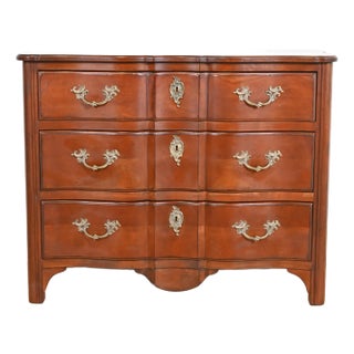Drexel Heritage French Provincial Louis XV Carved Fruitwood Chest of Drawers For Sale