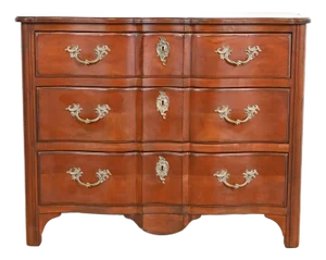 Drexel Heritage French Provincial Louis XV Carved Fruitwood Chest of Drawers