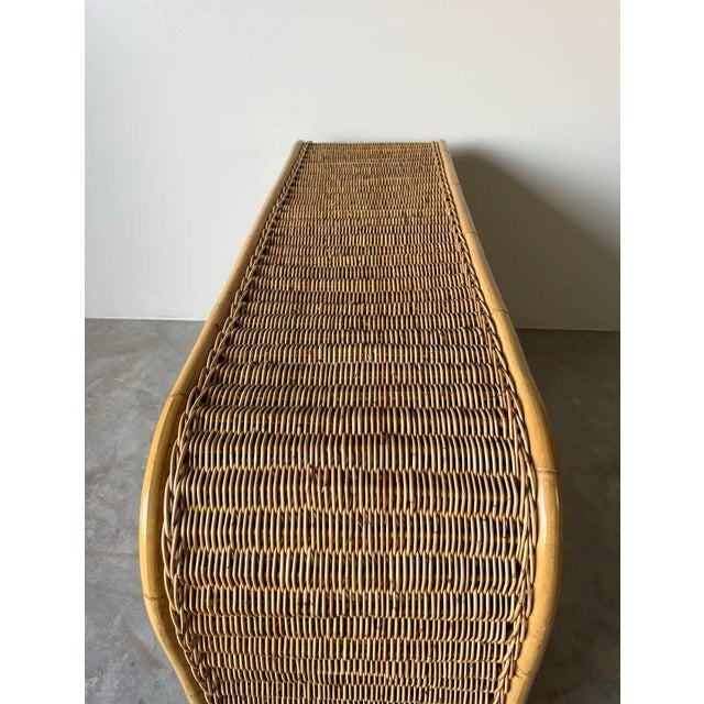 Vintage Coastal Organic Bamboo and Rattan Six - Drawers Waterfall Top Dresser/ Sold For Sale - Image 11 of 12