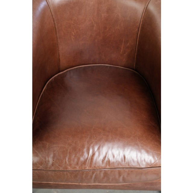 English-Style Club Chair in Cowhide Leather For Sale - Image 6 of 12