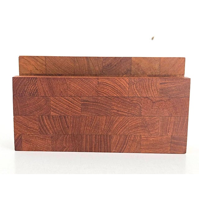 1960s Vintage Staved Danish Teak Wood Letter Holder For Sale - Image 5 of 11