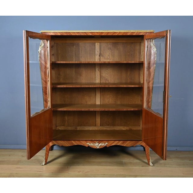 Small Marquetry Display Bookcase, 1890s For Sale - Image 3 of 18