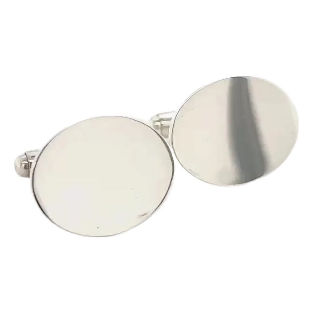 1990s Tiffany & Co Estate Sterling Silver Cufflinks , 2 pieces For Sale