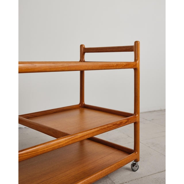 Mid-Century Modern Teak Bar Cart by Johannes Andersen for Silkeborg, 1960s For Sale - Image 12 of 17