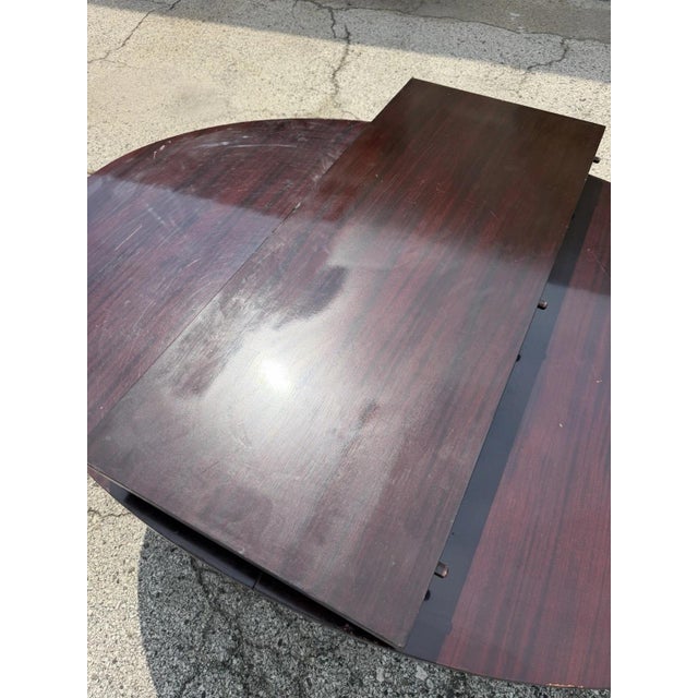 Baker Barbara Barry Art Deco Style Oval 2 Leaf Extension Mahogany Dining Table For Sale - Image 16 of 18