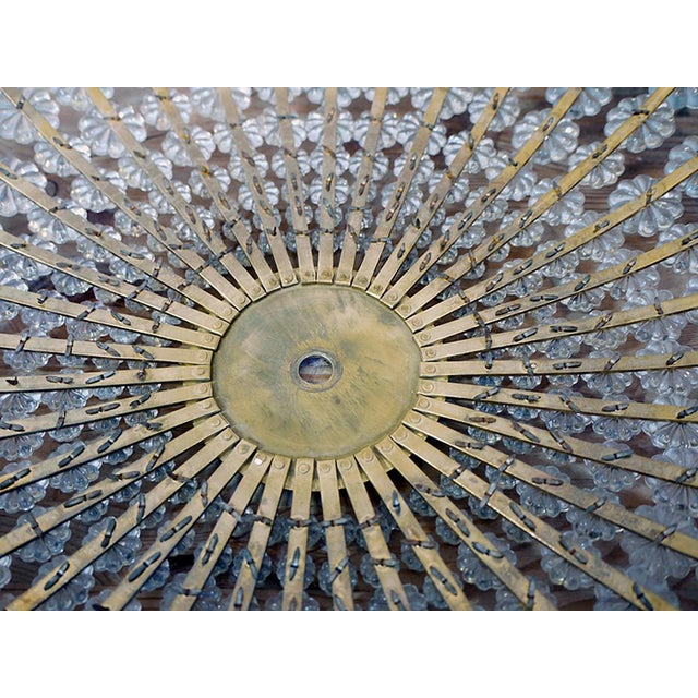 Large Mid-Century German Glass and Brass Sunburst Flush Mount by H. Richter, 1950s For Sale - Image 10 of 14