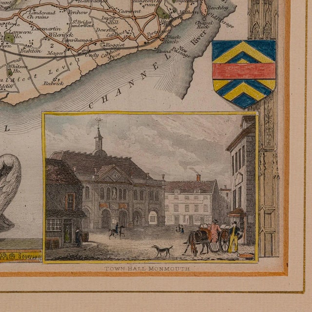 Beige 1860's Antique Lithography Map For Sale - Image 8 of 12