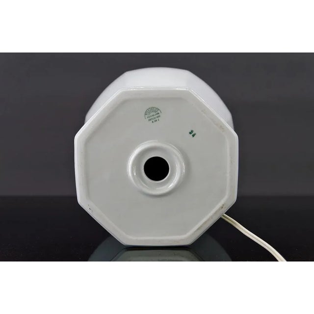 White Porcelain Lamp by Pillivuyt, Japonisme, France, 1970s For Sale - Image 9 of 11