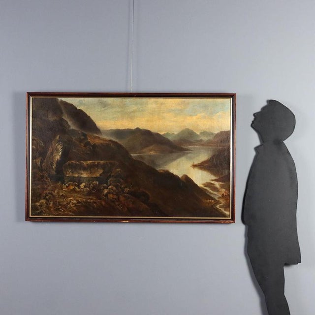 Oil on canvas. At the bottom left is the date 1890 and an unidentified signature. (William Barry?) A broad landscape...