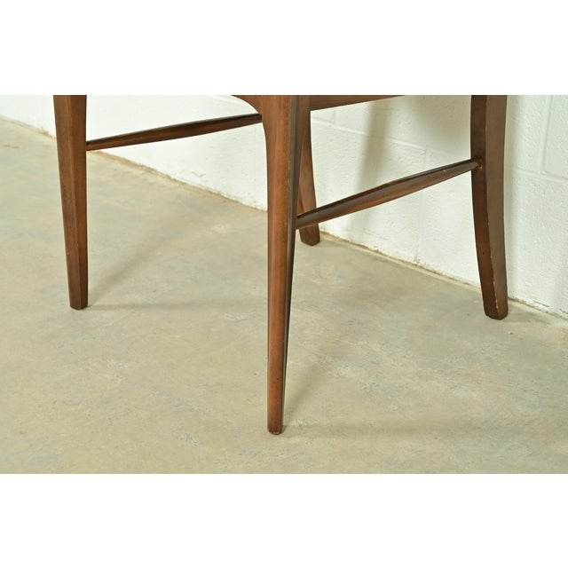 Broyhill Brasilia Mid-Century Modern Sculpted Walnut Side Chairs or Dining Chairs, Pair For Sale - Image 9 of 13