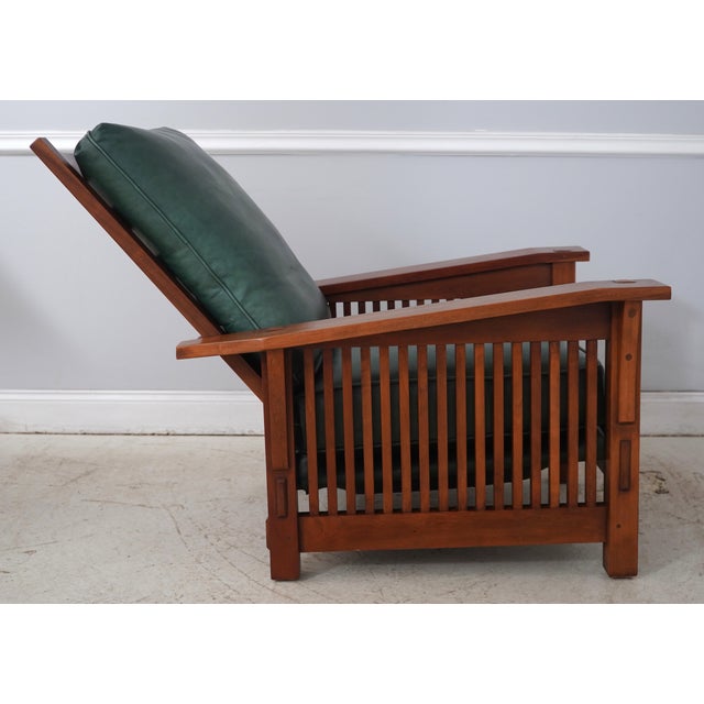 Brown Stickley Mission Cherry Morris Chair & Ottoman For Sale - Image 8 of 18