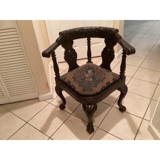 Ebony VIntage Corner Chair For Sale - Image 8 of 12