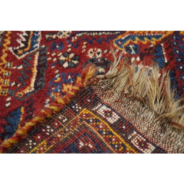 Textile Fine Antique Persian Qashqai Wool Rug 5'0" X 8'2'' For Sale - Image 7 of 11