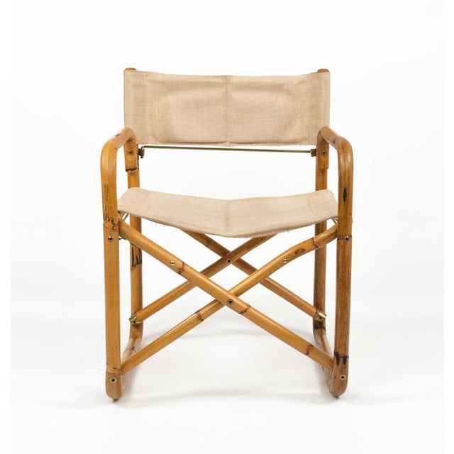 Mid-Century Bamboo and Fabric Director's Folding Chairs, Italy, 1960s, Set of 2 For Sale - Image 10 of 18