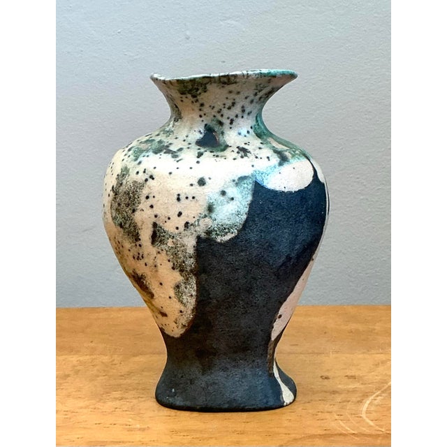 Vintage Abstract Glazed Ceramic Vase For Sale - Image 11 of 12