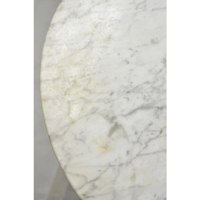 Metal Hugh Acton Round Marble Top Chrome Lollipop Cocktail Occasional Side Table For Sale - Image 7 of 13