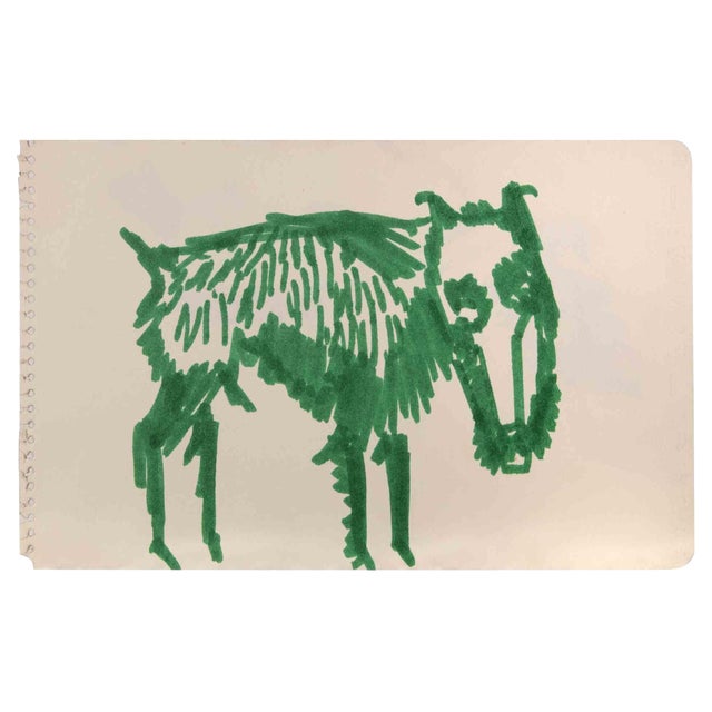 Reynold Arnould, Animal, Marker Drawing, 1970 For Sale