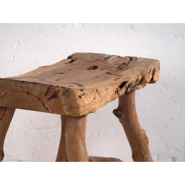Antique Stool in Elm, 1900s For Sale - Image 5 of 10