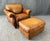 American Brown Leather Club Chair and Ottoman For Sale - Image 3 of 18