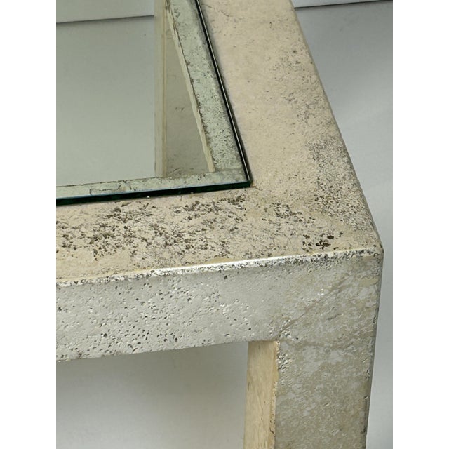 Travertine and Glass Coffee Tables, 1970s, Set of 3 For Sale - Image 6 of 10