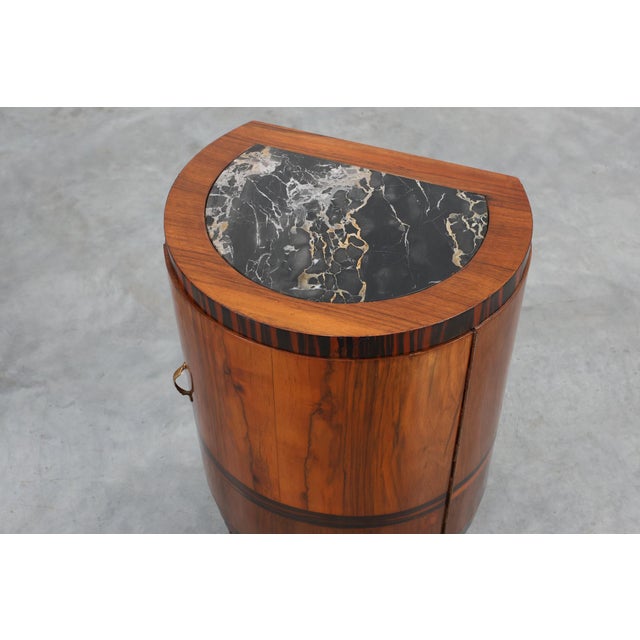 Art Deco Walnut and Marble Nightstands, Italy, 1920s, Set of 2 For Sale - Image 15 of 18