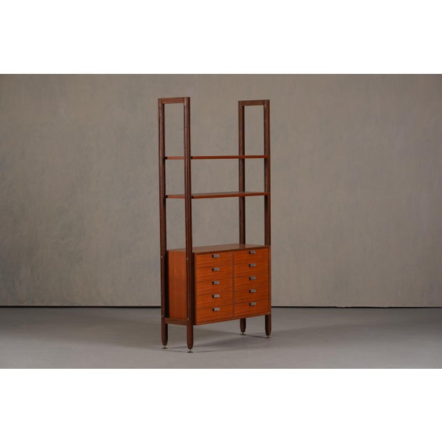 Wood Vintage Italian Teak Wall Unit, 1960s For Sale - Image 7 of 12